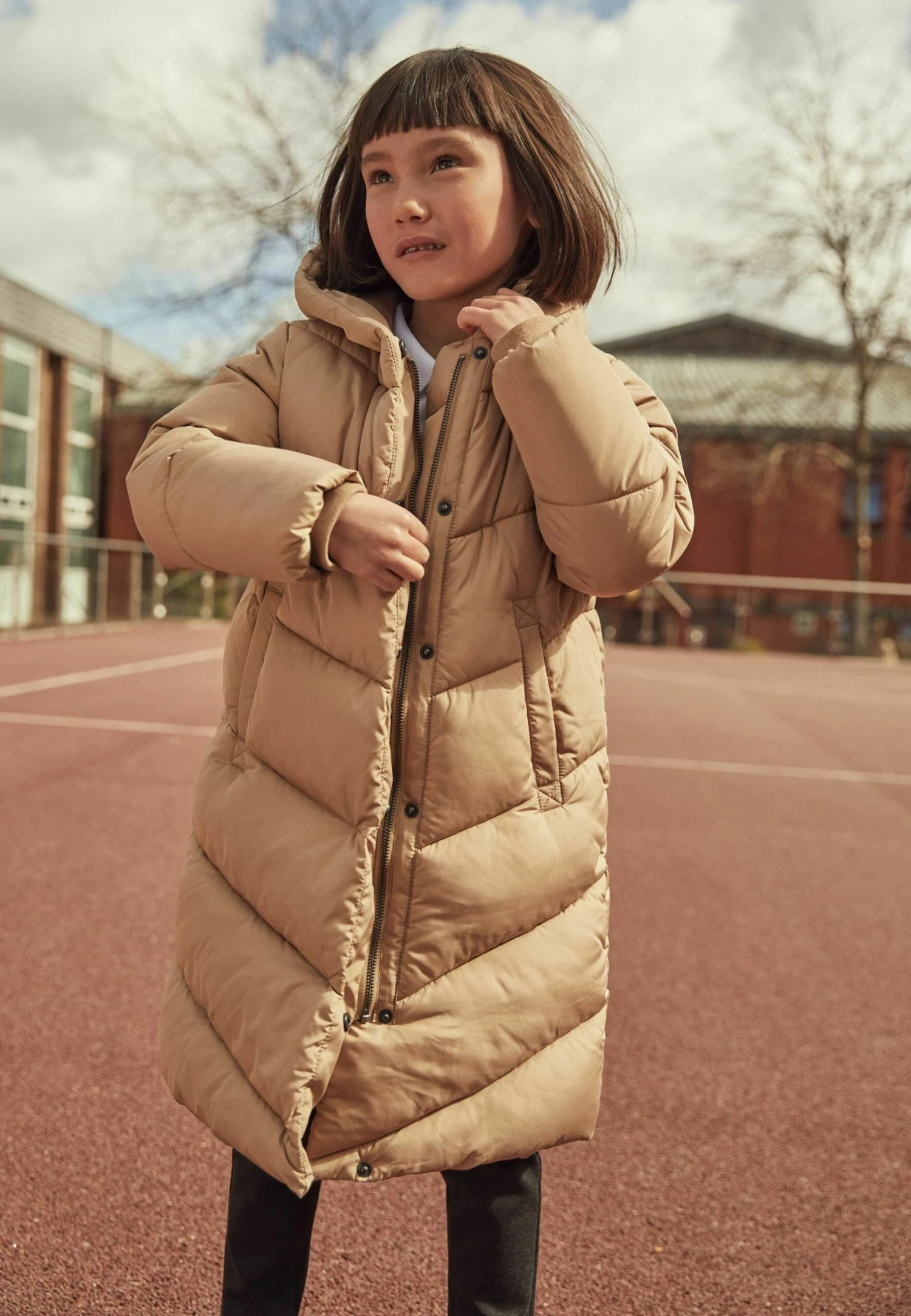 Next Shower Resistant Chevron Duvet Padded - Winterjas - Stone 1 Next Shower Resistant Chevron Duvet Padded - Winterjas - Stone