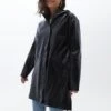 Hooded Patent- Parka - Black