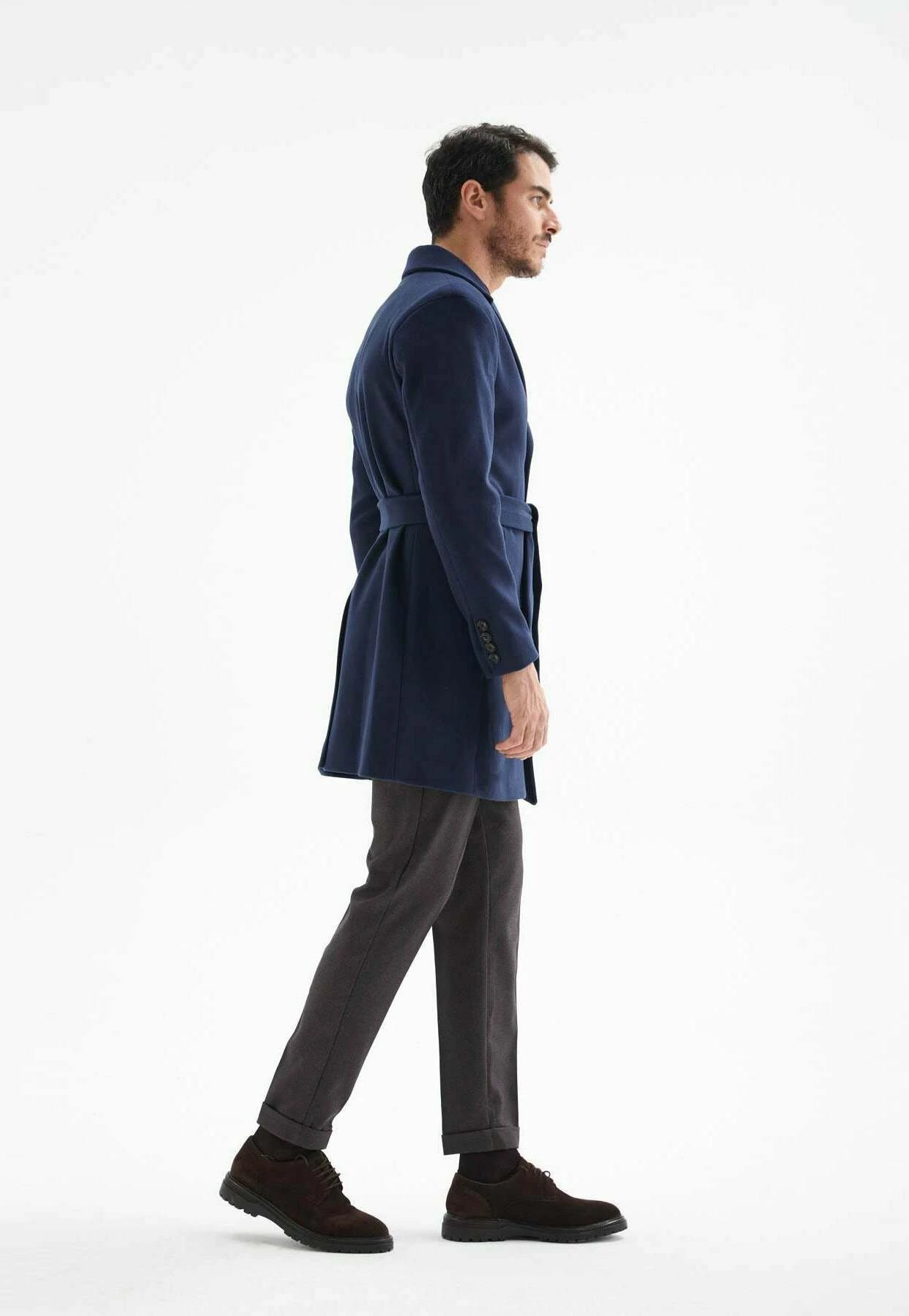 Halflange Jas - Navy Blue 4 Halflange Jas - Navy Blue - Afbeelding 4