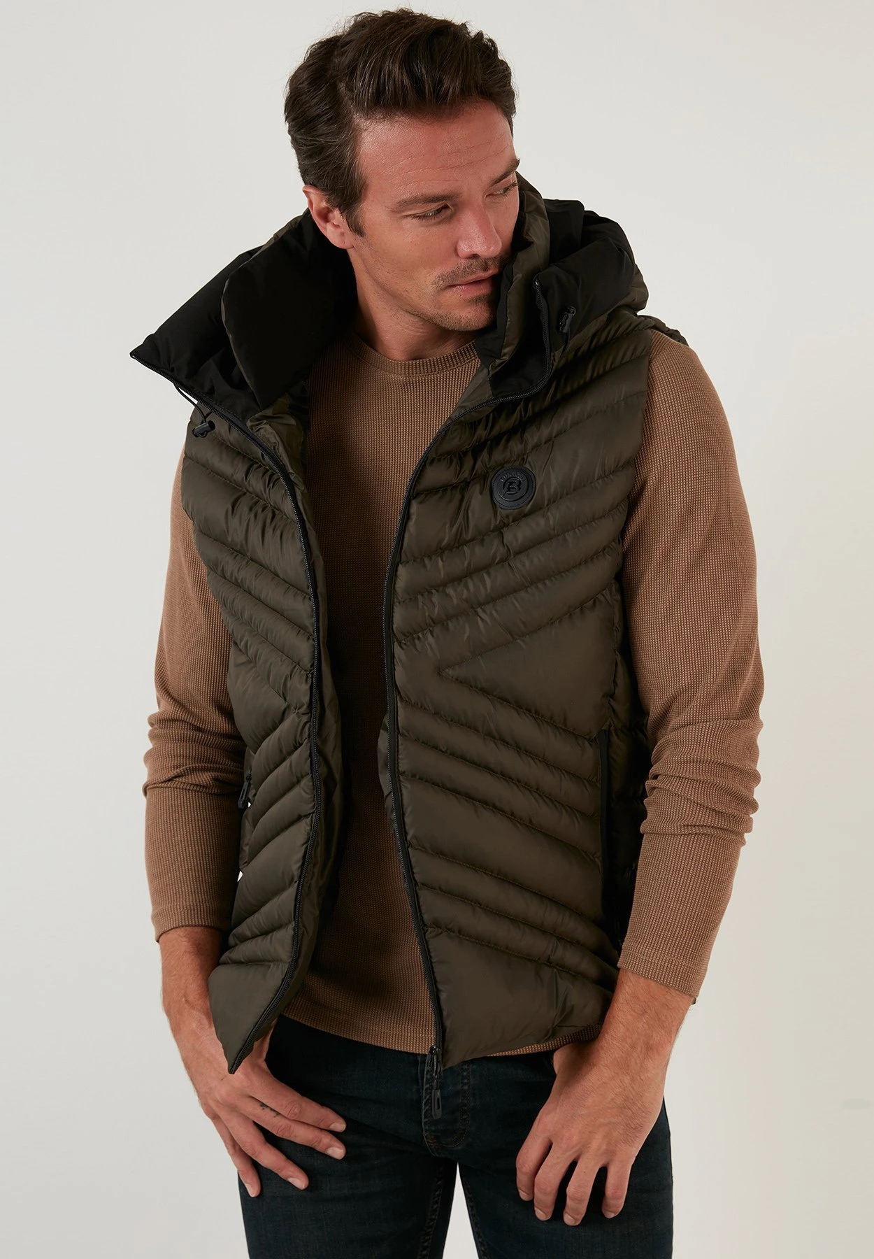 Slim Fit - Bodywarmer - Khaki 1 Slim Fit - Bodywarmer - Khaki