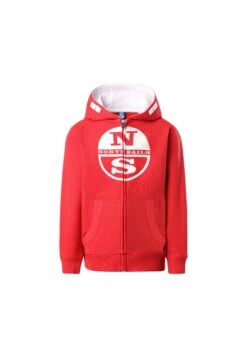 North Sails Mit Logo - Sweater Met Rits - Rot
