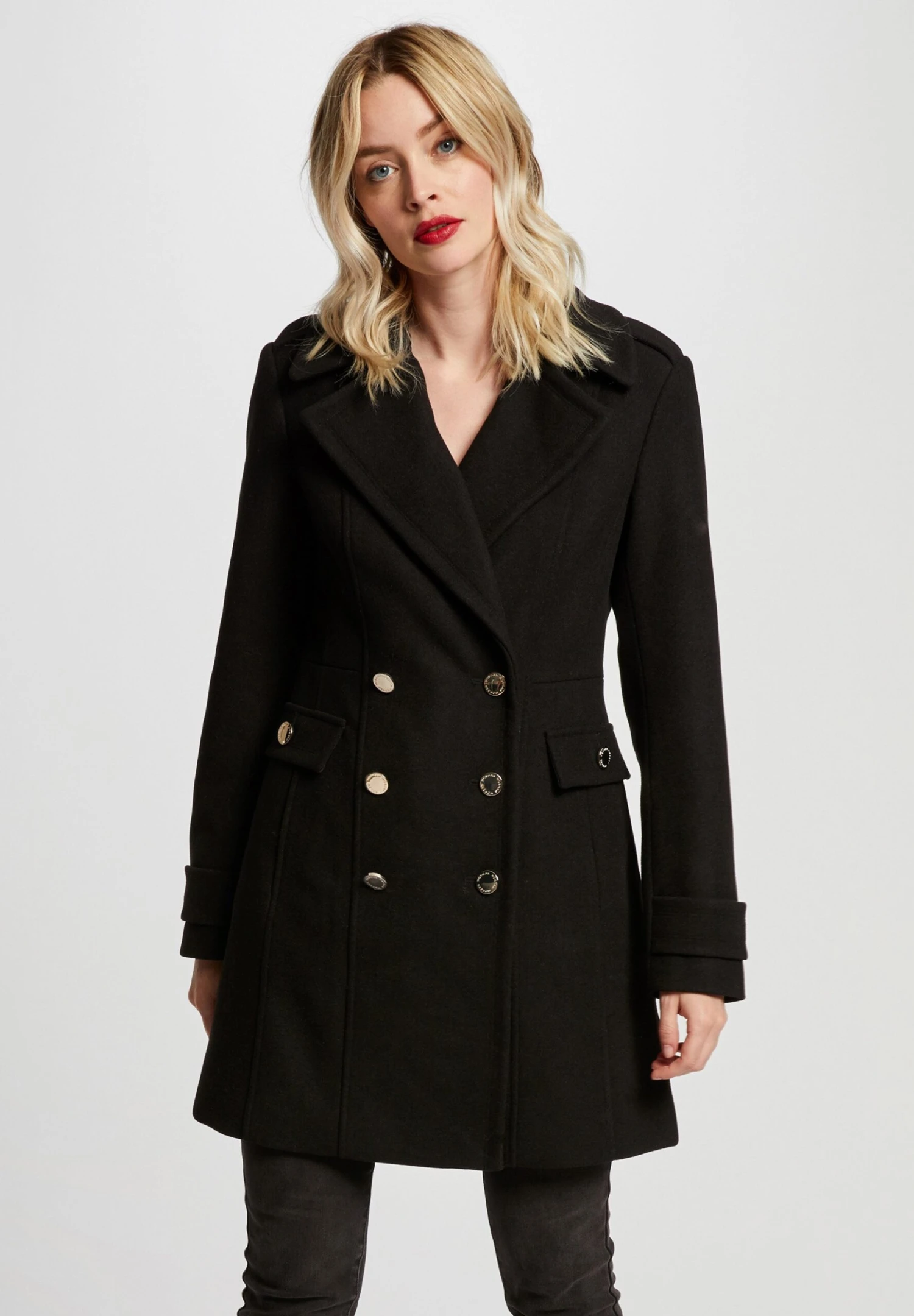 MORGAN Halflange Jas - Black 1 MORGAN Halflange Jas - Black