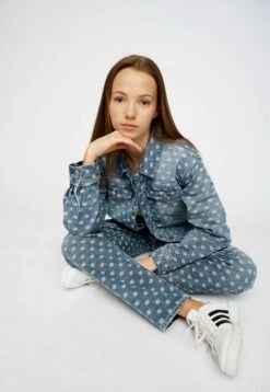 Print Denim Jacket - Spijkerjas - Medium Blue Denim