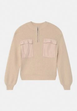 Kogpetra Zip Highneck - Trui - Pumice Stone